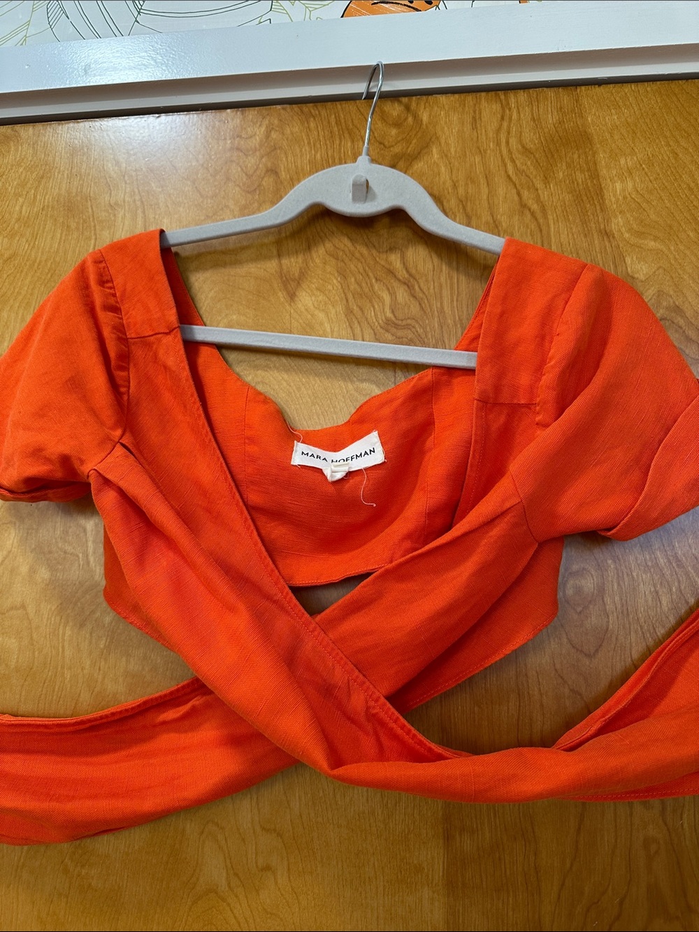 Mara Hoffman Orange Wrap Crop Top